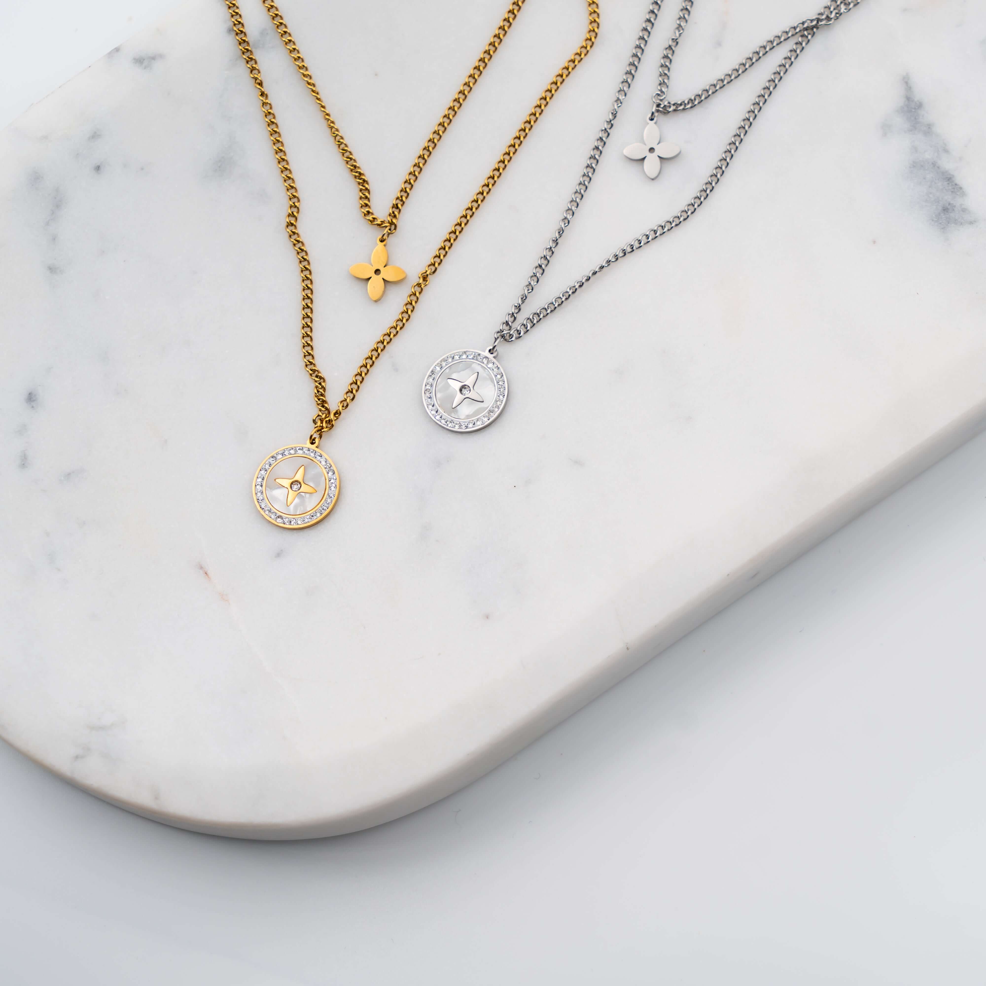 Starlight Kette, hochwertiger Schmuck aus Edelstahl in 18k Vergoldung