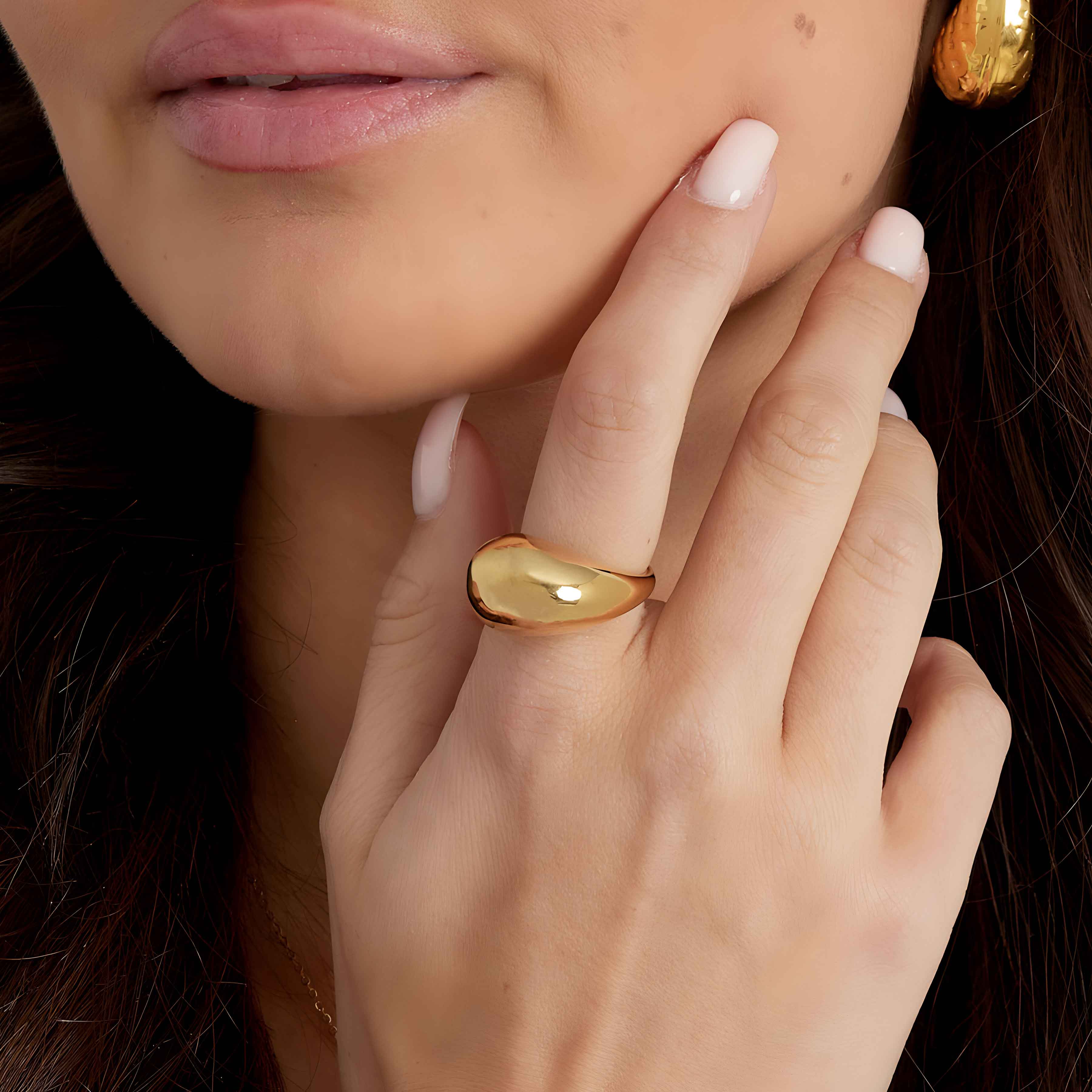 Verstellbarer Drop-Ring aus Edelstahl – Lumina Drop, minimalistischer Schmuck